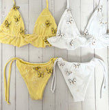 Lemon Butterfly Wisteria Top and Bubblegum Bottoms