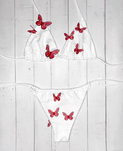 White and Red Butterfly Bubblegum Set