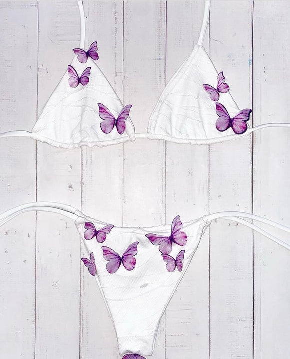 White Lilac Butterfly Bubblegum Set